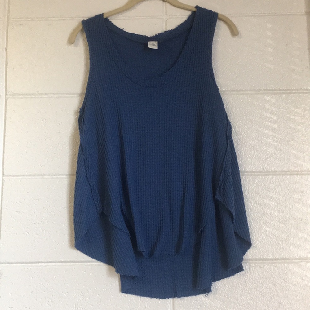 ⭐️Blue waffle knit tank